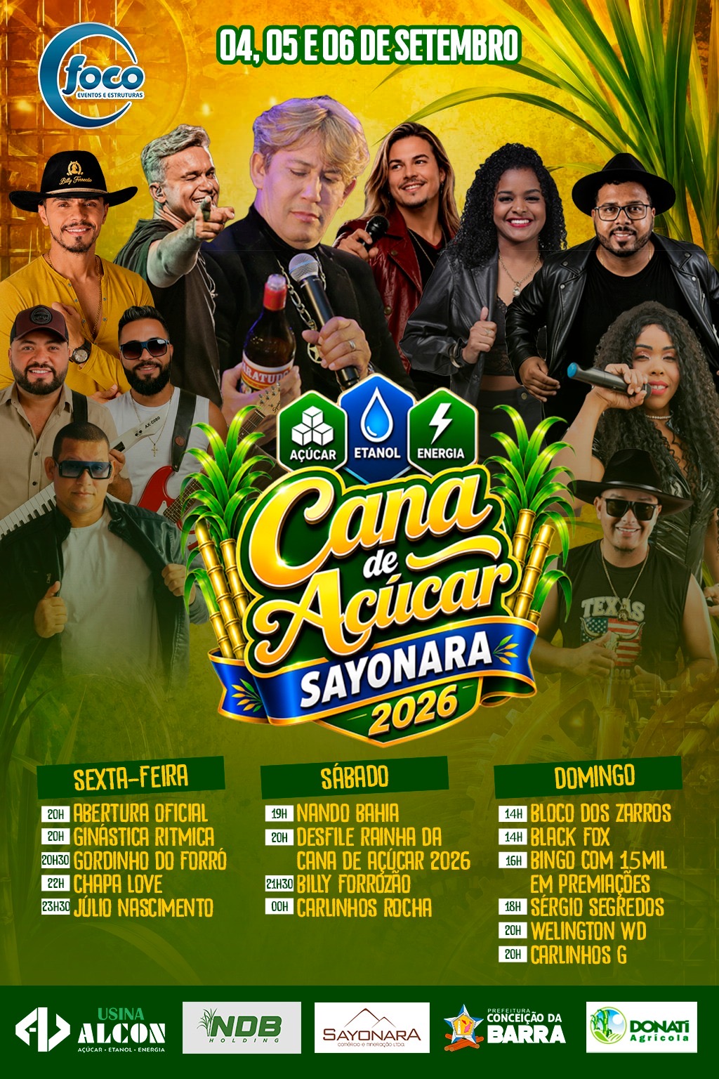 Cana de Açúcar Sayonara 2026: três dias de festa, música e tradição em setembro
